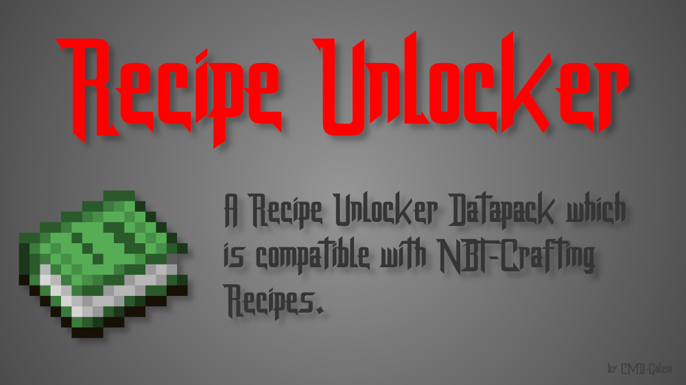 Recipe Unlocker Data Pack Logo
